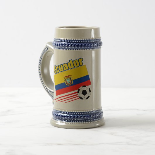 Ecuador-Fußball-Team Bierglas (Vorderseite Links)