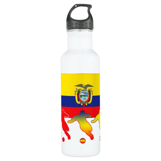 Ecuador Fußballspieler Edelstahlflasche (Vorderseite)