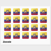 Ecuador-Hochglanzflagge Quadratischer Aufkleber (Blatt)
