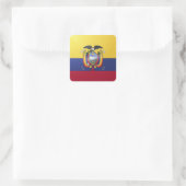 Ecuador-Hochglanzflagge Quadratischer Aufkleber (Tasche)