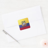Ecuador-Hochglanzflagge Quadratischer Aufkleber (Umschlag)