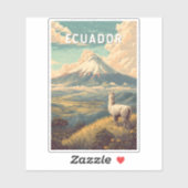 Ecuador Illustration Reise Kunst Vintage Aufkleber (Blatt)
