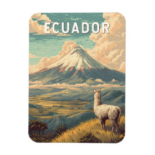 Ecuador Illustration Reise Kunst Vintage Magnet