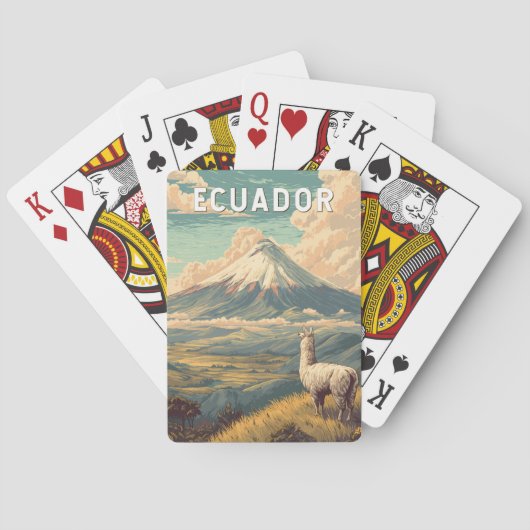 Ecuador Illustration Travel Art Vintage Spielkarten (Rückseite)