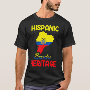 Ecuador Karte Ecuador Flagge Lateinisches Erbe T-Shirt