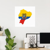 Ecuador-Länderflagge - Symbol für Silhouette Poster (Heimbüro)