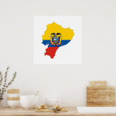 Ecuador-Länderflagge - Symbol für Silhouette Poster (Küche)