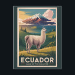 Ecuador Llama Illustration Art Vintag Postkarte<br><div class="desc">Ecuador im Stil der Vektorkunst. Von der Erkundung der Galápagos-Inseln und der Andengipfel bis hin zur Umwanderung durch die historischen Straßen von Quito ist Ecuador sowohl für Abenteurer als auch für kulturelle Entdecker ideal.</div>