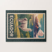 Ecuador Llama Illustration Travel Art Vintage Puzzle (Horizontal)