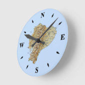 Ecuador Map Clock Runde Wanduhr (Winkel)