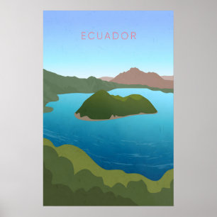Ecuador Minimal Reiseplakat Poster
