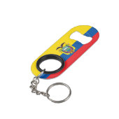 Ecuador National Flag Patriotic Mini Flaschenöffner (Rückseite Schrägansicht)