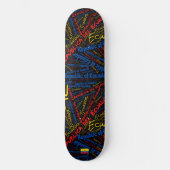 Ecuador National Pride Wordcloud Skateboard (Vorderseite)