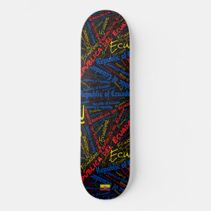 Ecuador Nationaler Stolz Wortwolke Skateboard