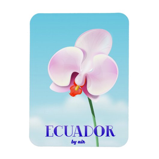 Ecuador Orchideen-Reiseposter Magnet (Vertikal)