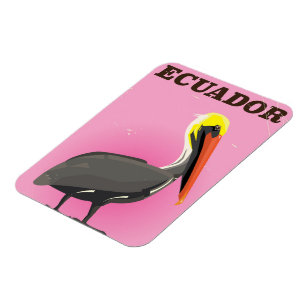 Ecuador Pelican Vintage Reiseplakat Magnet