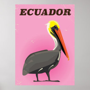 Ecuador Pelikan Vintage-Reiseposter Poster