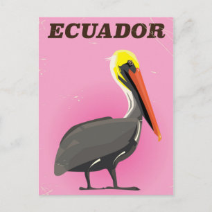 Ecuador Pelikan Vintage-Reiseposter Postkarte
