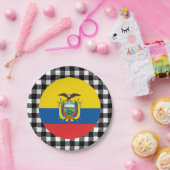 Ecuador Plate, Büffel kariert & Ecuador Flag Pappteller (Party)