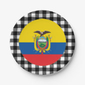 Ecuador Plate, Büffel kariert & Ecuador Flag Pappteller (Vorderseite)