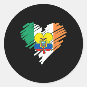 Ecuador Proud Ecuadorian Flag St Patricks Day Sha Runder Aufkleber