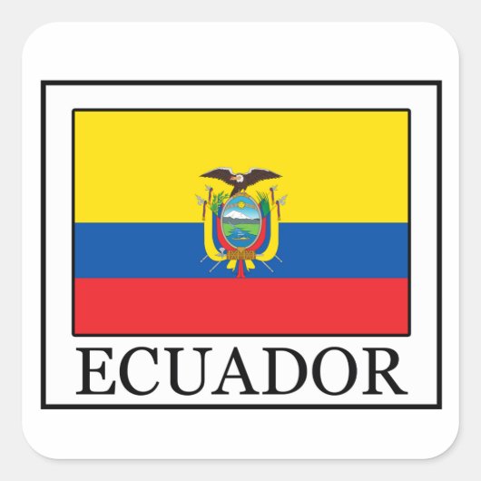 Ecuador Quadratischer Aufkleber (Vorderseite)