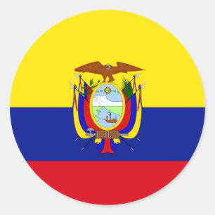 Ecuador-Qualitäts-Flagge Runder Aufkleber