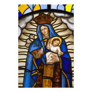 Ecuador, Quito. Statue der geflügelten Jungfrau Fotodruck