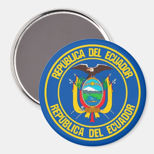 Ecuador-RundEmblem Magnet (Vorderseite/Rückseite)