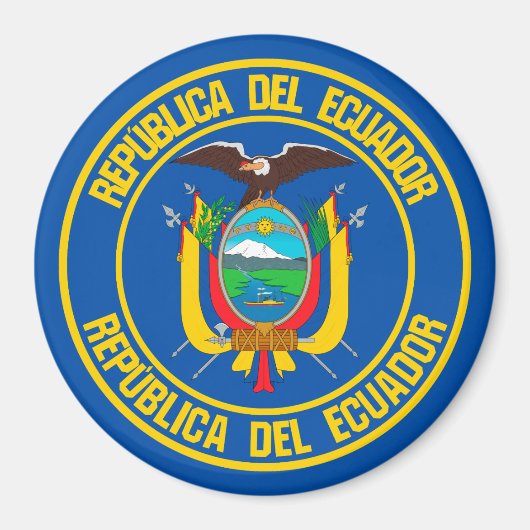 Ecuador-RundEmblem Magnet (Vorne)