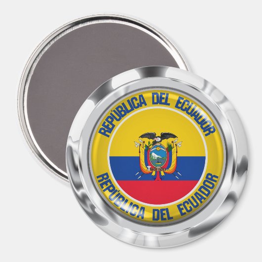 Ecuador-RundEmblem Magnet (Vorderseite/Rückseite)