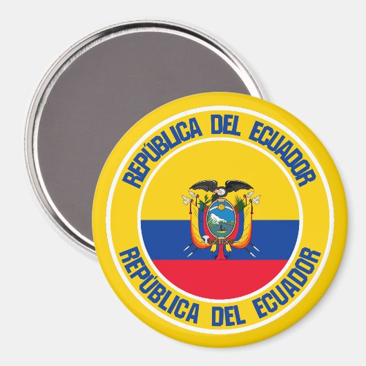 Ecuador-RundEmblem Magnet (Vorderseite/Rückseite)