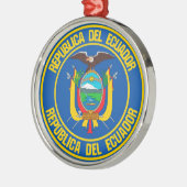 Ecuador-RundEmblem Ornament Aus Metall (Links)