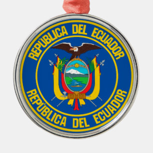 Ecuador-RundEmblem Ornament Aus Metall