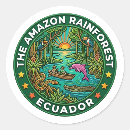 ECUADOR RUNDER AUFKLEBER (Vorderseite)