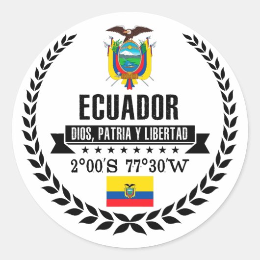 Ecuador Runder Aufkleber (Vorderseite)