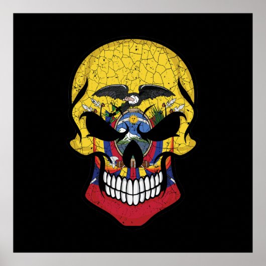 Ecuador Smilch-Schädelflagge Poster (Vorne)