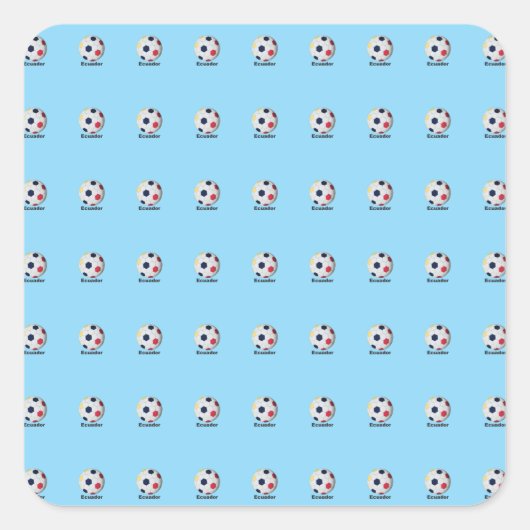 Ecuador Soccer Quadratischer Aufkleber (Vorderseite)
