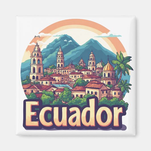 Ecuador Südamerika Souvenir 🗺️ Magnet (Vorne)