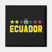 Ecuador - Text- und Emblem- und Flaggenfarben Magnet (Vorne)