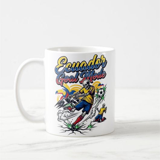 Ecuador Tor-Modus-Skelett-Stürmer-Nationen Dynamis Kaffeetasse (Links)