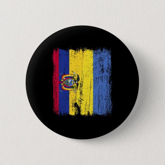 Ecuador Ukraine Halbflagge Ecuadorianisch Ukrainis Button (Vorderseite)