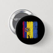 Ecuador Ukraine Halbflagge Ecuadorianisch Ukrainis Button (Vorne & Hinten)