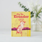 Ecuador Vintage Travel Poster Postkarte (Stehend Vorderseite)