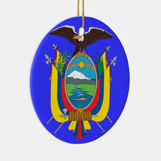 ECUADOR*-, Wappen Weihnachtsverzierung Keramikornament (Rechts)