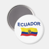 Ecuador Wavy Flag Magnet (Vorderseite/Rückseite)