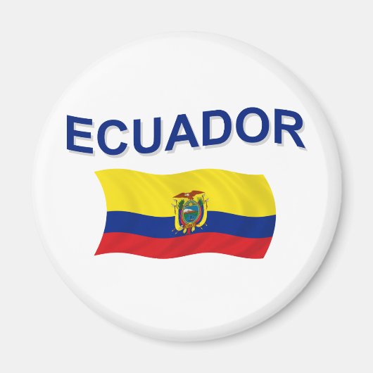 Ecuador Wavy Flag Magnet (Vorne)