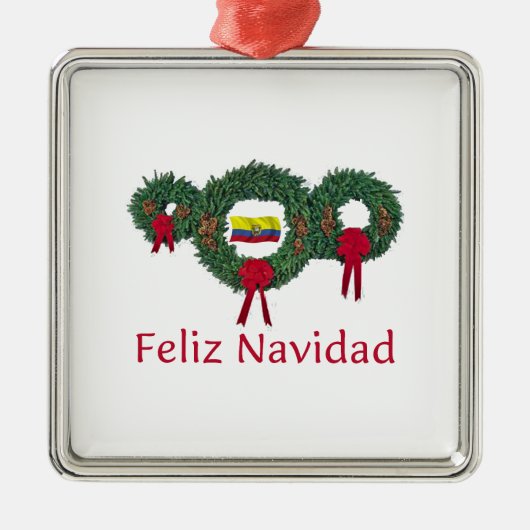 Ecuador-Weihnachten 2 Silbernes Ornament (Vorne)
