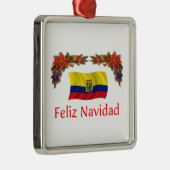 Ecuador-Weihnachten Silbernes Ornament (Rechts)