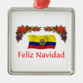 Ecuador-Weihnachten Silbernes Ornament (Vorne)